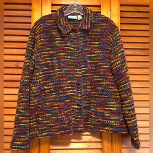 Vintage Chico's Multi-Colored Sweater Jacket Button-Up Women's Size Large